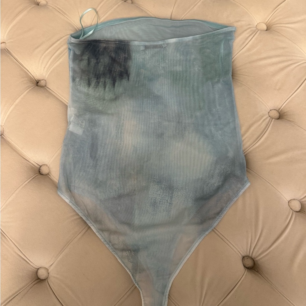Zara Light Blue Mesh Top - Picture 3 of 5